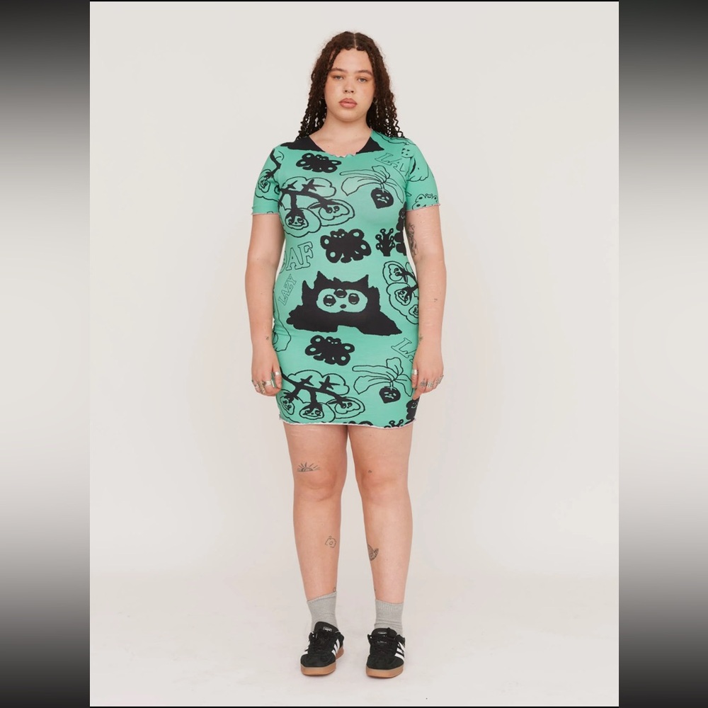 Lazy Oaf “Creatures Mini Dress” UK size L, NWT
